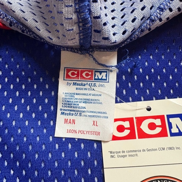 Vintage NWT CCM NHL New York Rangers Hockey Jersey Size XL - Picture 3 of 5